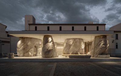 Un café de roca y vidrio para degustar postres tradicionales chinos