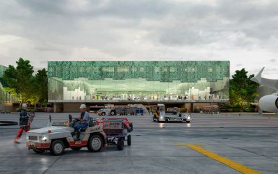 El vidrio inunda la nueva terminal del Aeropuerto Václav Havel de Praga