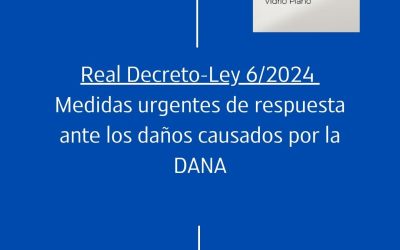 Medidas acordadas por el Gobierno para DANA, en el Real Decreto-Ley 6/2024